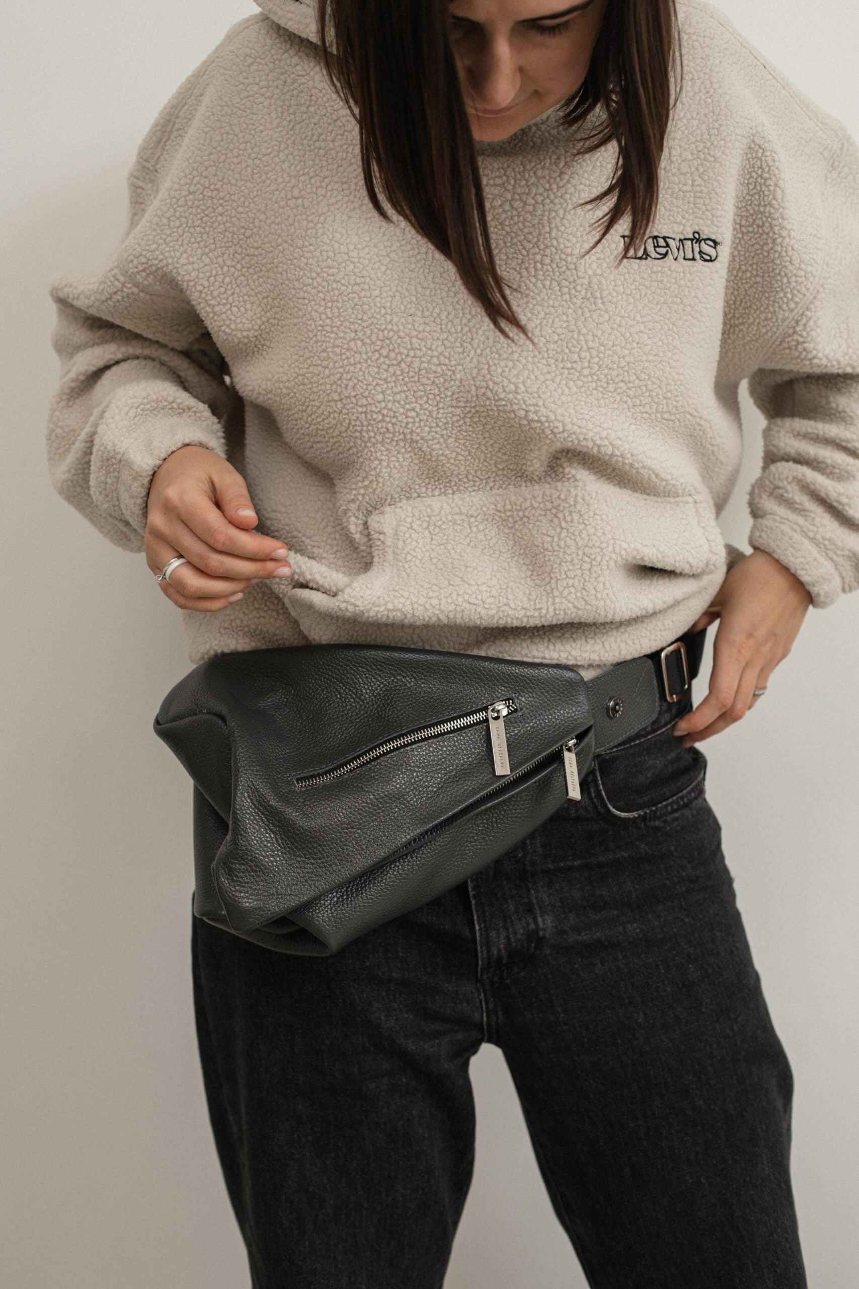 "Fiona" asphalt color backpack-belt bag