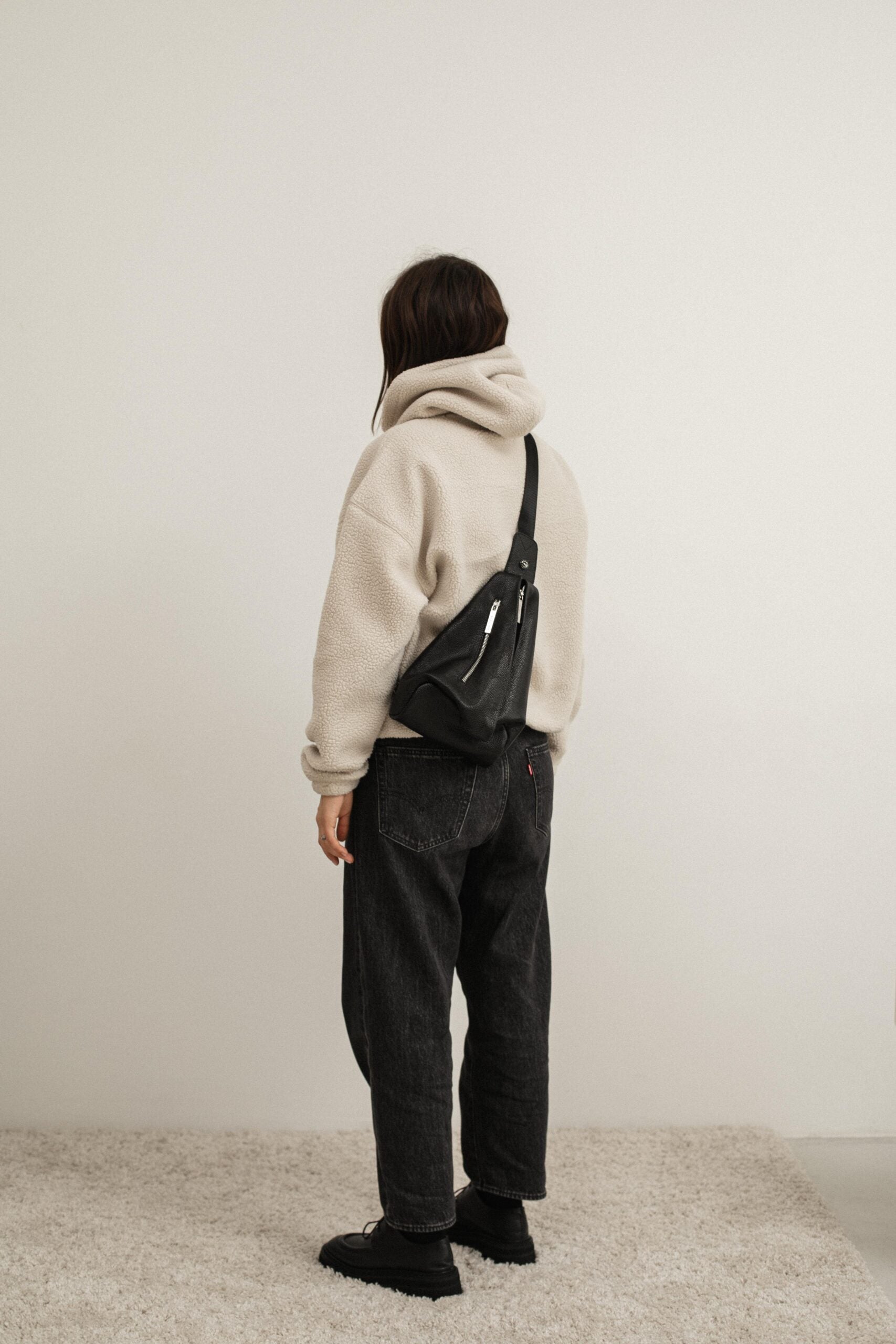 "Fiona" black backpack-belt bag